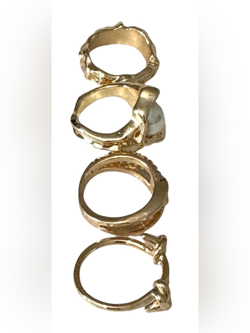 H&M Gold Color Ring Stack Size XS/S - Picture 2 of 4